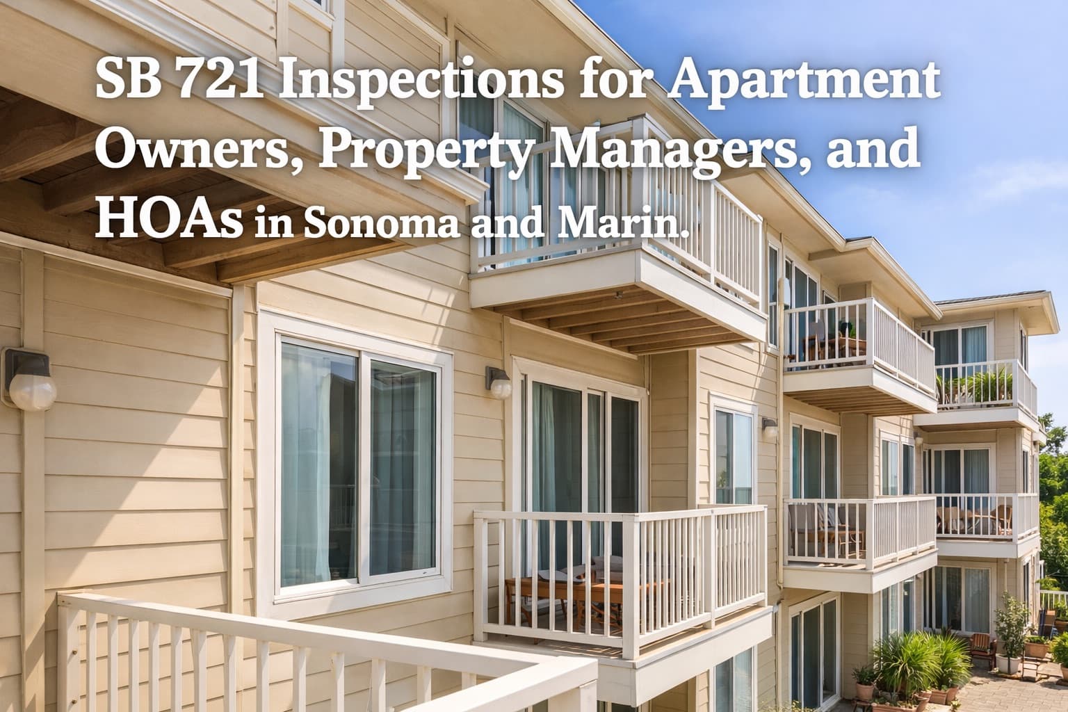 SB 721 Inspections for Apartment Owners, Property Managers, and HOAs in Sonoma and Marin