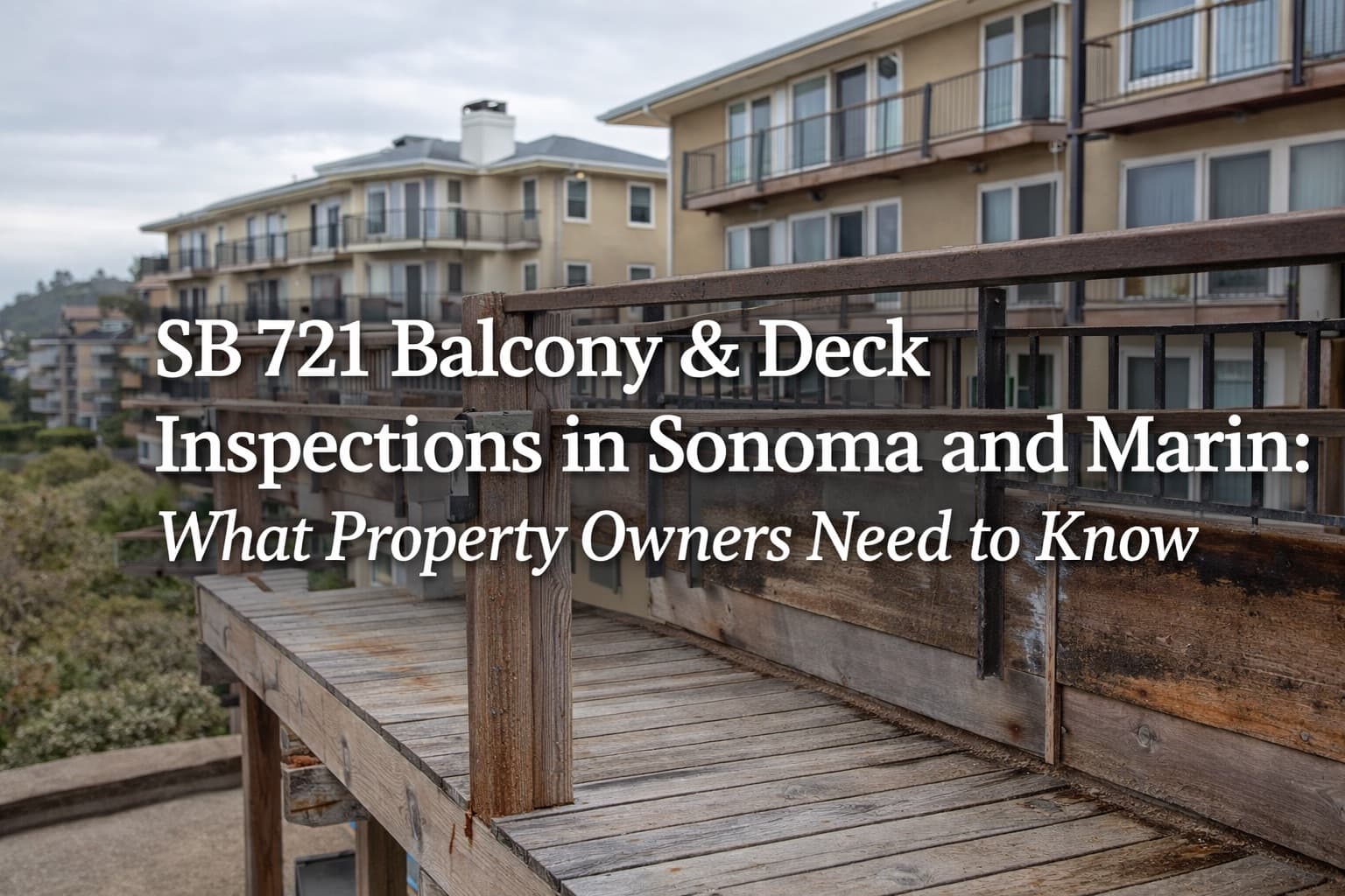 SB 721 Balcony & Deck Inspections in Sonoma and Marin: What Property Owners Need to Know