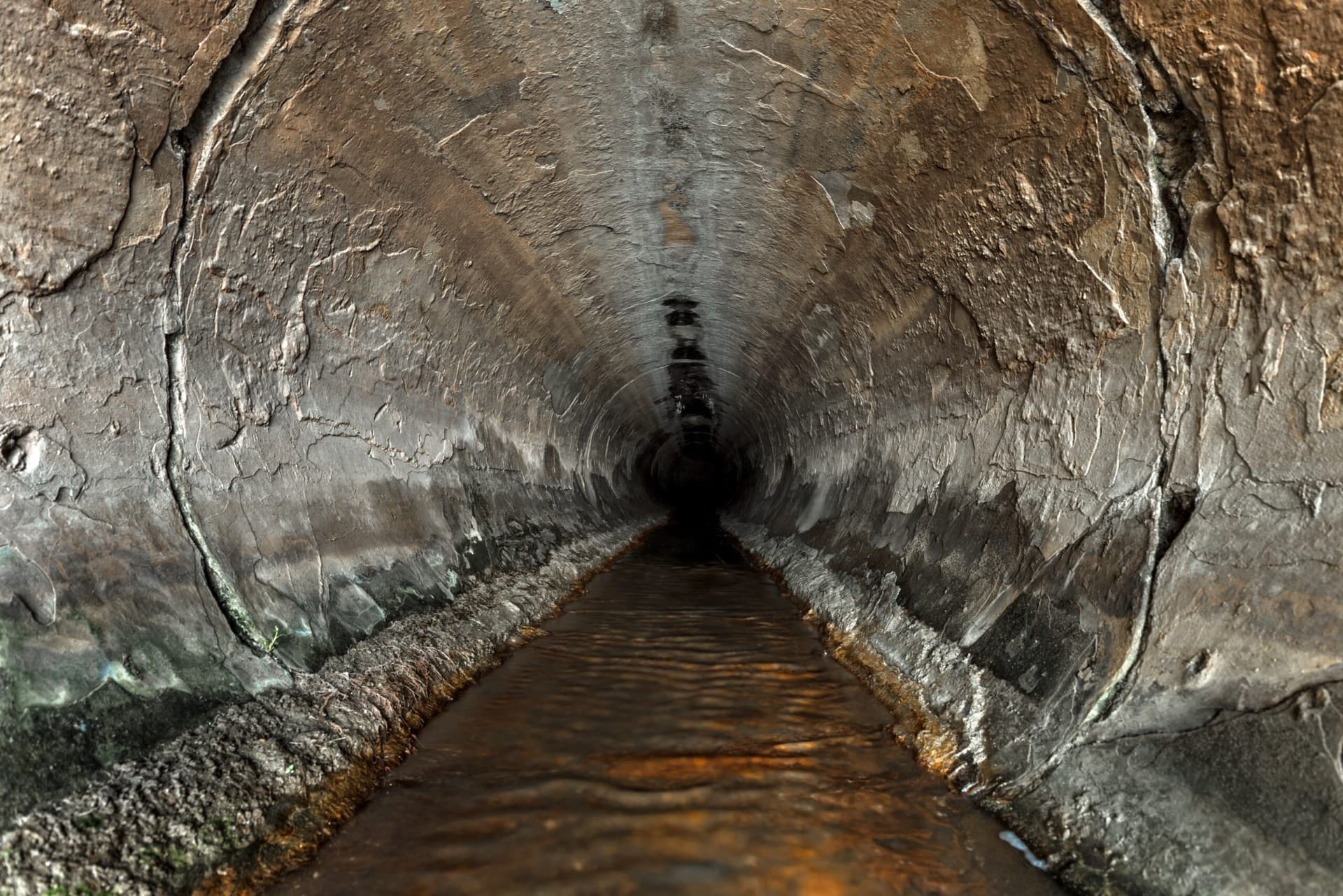 Camera view inside a main sewer line during a sewer scope inspection